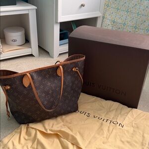 Louis Vuitton Monogram Canvas Neverfull Tote in Brown and Tan